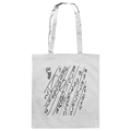Weiße Organic Tote Bag mit handgezeichnetem Zahlenmotiv im minimalistischen Schwarz-Weiß-Stil von JUPek Studio.