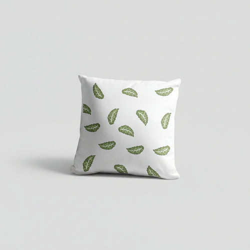 botanisches dekokissen salbeigrün blattmuster minimal natur design studio jupek studio