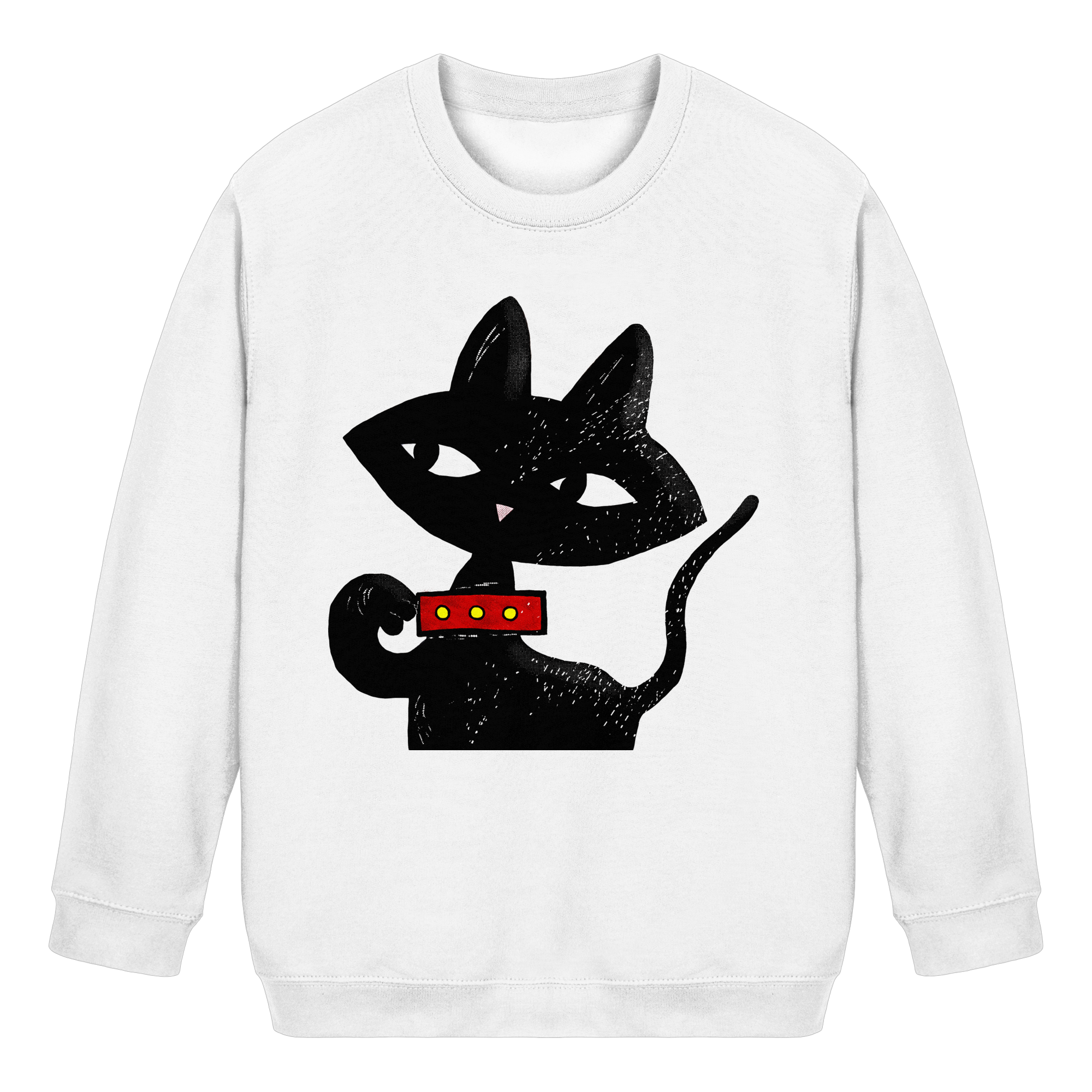 Kinder-Sweatshirt – Schwarze Katze Illustration