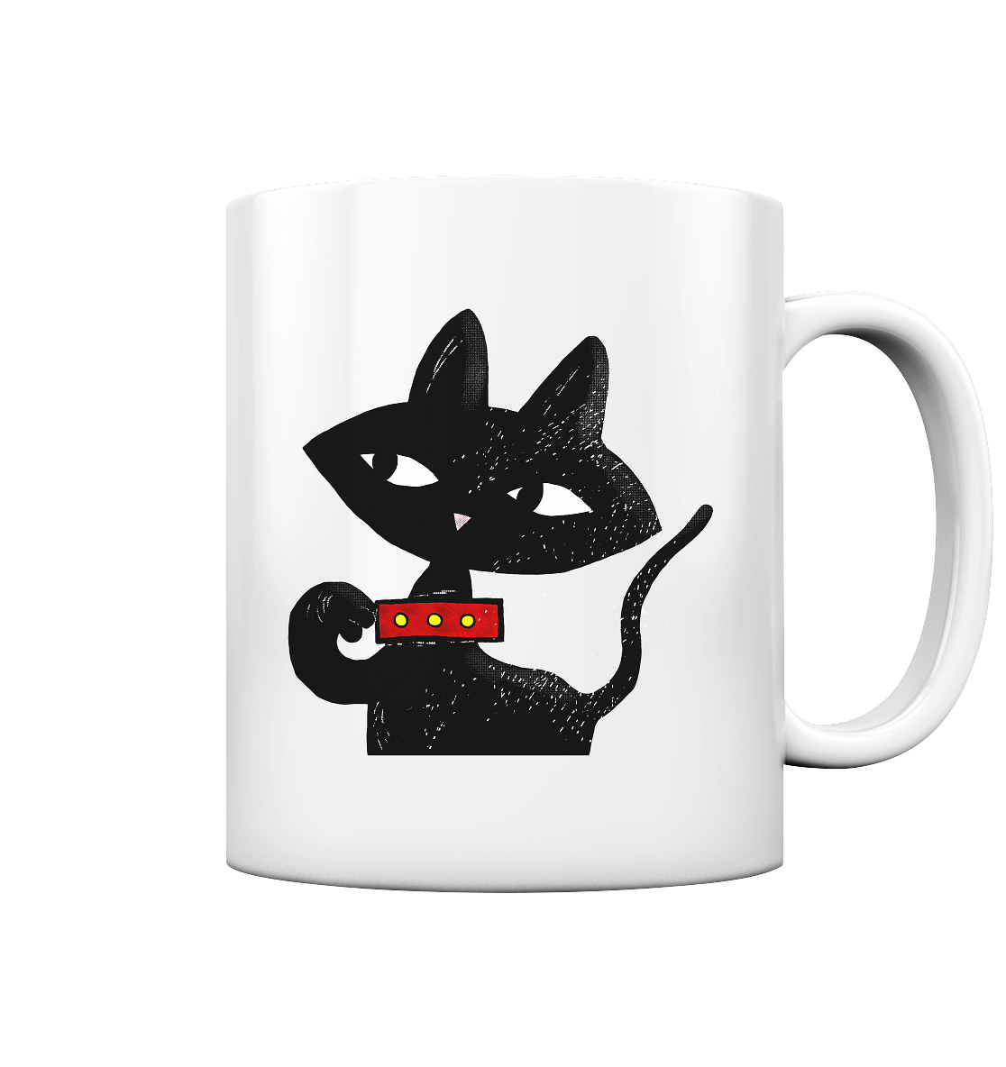 Schwarze Katze - Tasse glossy